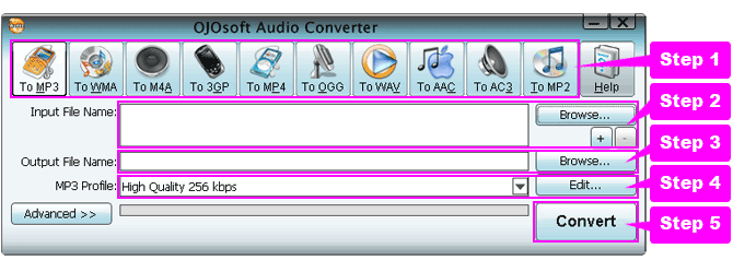 online help for audio conversion