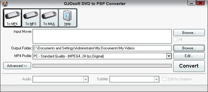 Interface of DVD to PSP converter