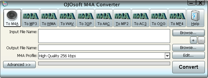 Interface of M4A converter