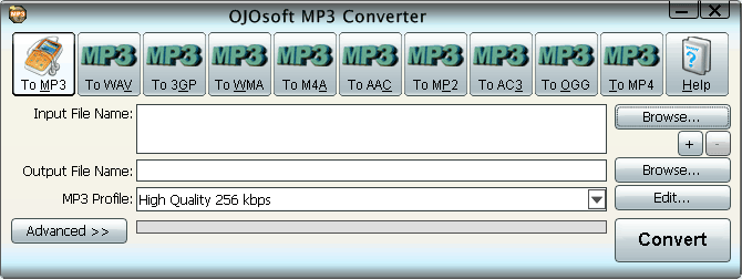 Interface of MP3 converter