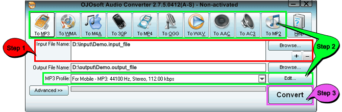 Convert M4A to 3GP audio - audio converting shareware for M4A to 3GP audio