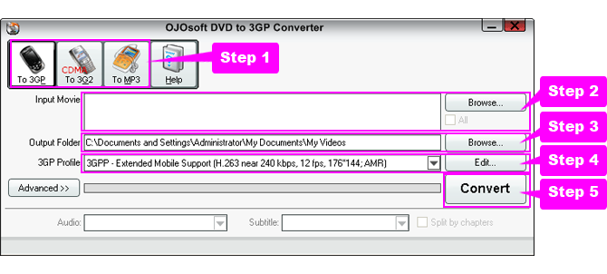 online help for dvd to 3gp conversion