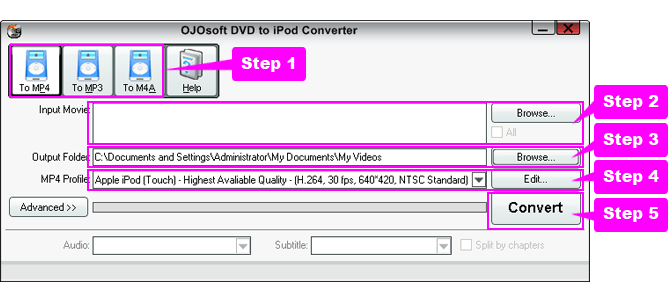 online help for DVD to iPod Converter