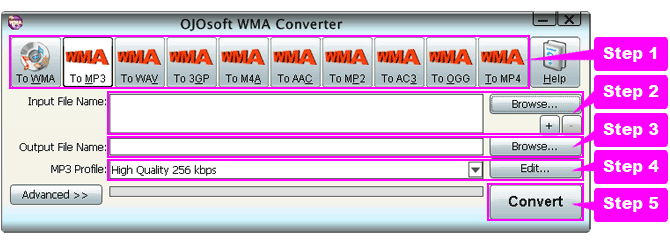 online help for WMA conversion