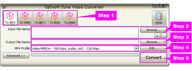 online help for Zune Video Conversion