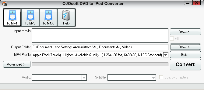 Interface of DVD to iPod converter