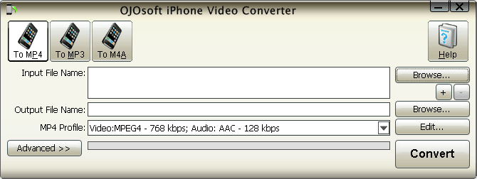 Interface of iPhone Video Converter