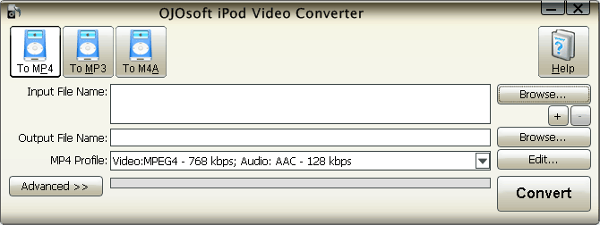 Interface of iPod Video converter