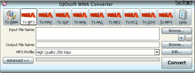 Interface of WMA converter