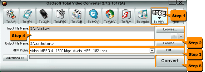 AVI to MKV video converter - Convert AVI to MKV format