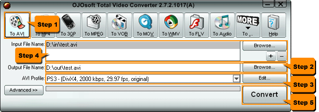 Convert AVI to PS3 - AVI to PS3 Converter