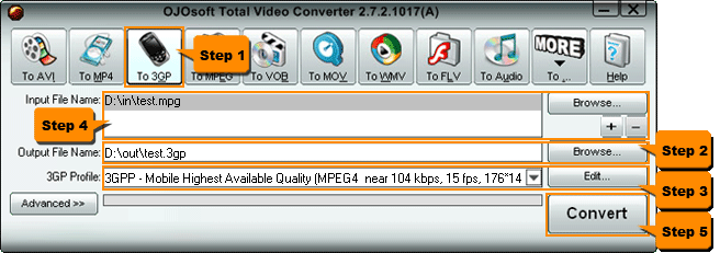  MPG 3GP Converter - Convert MPG 3GP