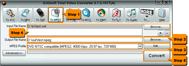 SWF to MPEG converter - Convert SWF to MPEG file format