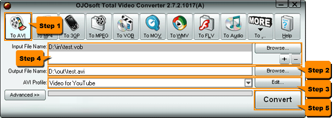 Convert VOB to YouTube - VOB to YouTube converter